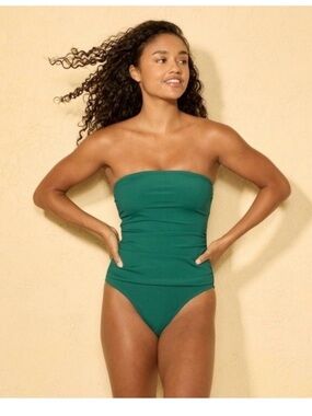 Strapless Green Small One-Piece Swimsuit - shade and shore